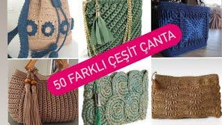 50 farklı trend model çanta Bu modelleri görmeden çanta örmeyin #örgüçanta #crochet #knitting