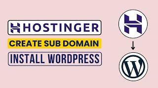 How To Create Subdomain And Install Wordpress In Hostinger 2024 | Add Subdomain In Hostinger