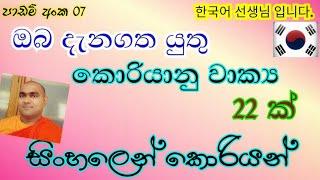 කොරියානු වාක්‍ය ඛාණ්ඩ. (07)