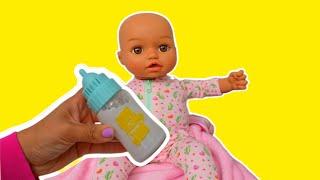 Baby doll Ava Morning and Evening Routines feeding and changing videos compilation