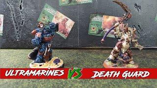 Ultramarines (Space Marines) v Death Guard-***New Nexus Card***  Warhammer 40k Battle Report