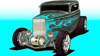 Как нарисовать Хот Род | How to draw HOT ROD FORD 1930 | Realistic car drawing  FORD HOT ROD