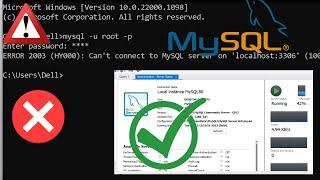 Can't connect to MySQL server on 'localhost:3306' (10061) | MYSQL Error fix | solved |