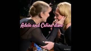 Celine Dion and her son in adeles music concert