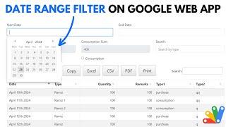 Datatables Date Range Picker Filters Web App - Apps Script | R49