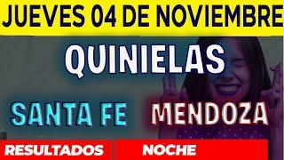 Resultados Quinielas Nocturna de Santa Fe y Mendoza, Jueves 4 de Noviembre