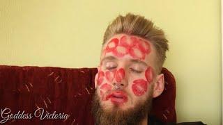 Face Covered With Lipstick kisses  #2 #beso #Lipstick #Kisses #hot #Bf #口紅のキス #ASMR