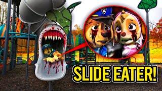 SLIDE EATER EATS CHASE & SKYE FROM PAW PATROL? (ON CAMERA)