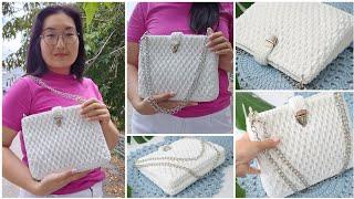 Crocheting a handbag with Honeycomb pattern