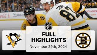 NHL Highlights | Penguins vs. Bruins | November 29, 2024