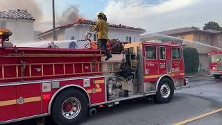 Firefighters Fight Fire at Malibu Million Dollar Home