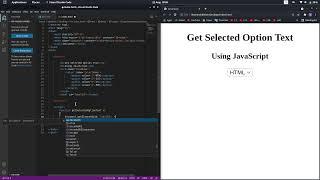 How to get selected option text and pass it into a textfield using javascript.