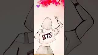 army I purple you .....#BTS #girl #drawing beautiful  ';;: khushi Rishu arts and crafts and #BTS 