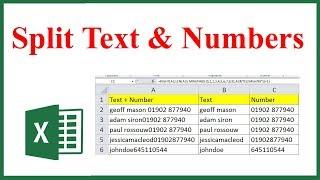 How to separate or split texts and numbers from one cell to two columns in excel using formula