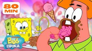 Bob Esponja | 80 MINUTOS das Guloseimas mais Deliciosas do Fenda do Biquíni!  | Português