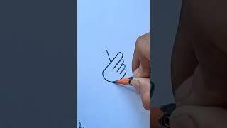 easy BTS ️ finger heart drawing for kids || beautiful hand drawing#shorts