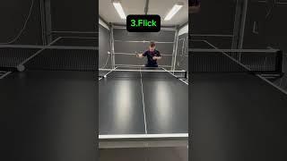 Receive techniques: dropshot, push, flick & banana flick – key table tennis returns in action.
