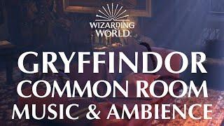 Harry Potter Music & Ambience | Gryffindor Common Room - Peaceful Fireside Relaxation & Rain Storms