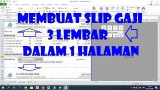 Cara Membuat 3 Slip Gaji dalam 1 Lembar