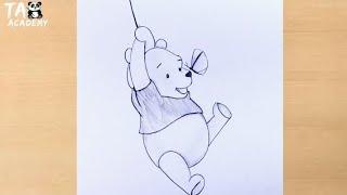 How to draw flying pooh with butterfly pencildrawing scenery‎@Taposhi arts Academy