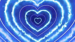 Beautiful Blue Heart Shape Tunnel Neon Flash Romance Love Moving Fast 4K TikTok Motion Background