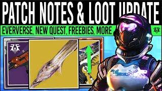 Destiny 2: NEW PATCH CHANGES & FREE REWARDS! Eververse LOOT, Tomb Quest, New Weapons & More (Nov 19)