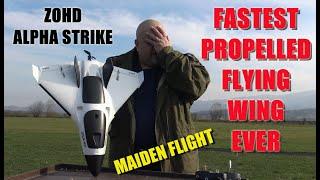 FASTEST PROPELLED FLYING WING EVER ZOHD Alpha Strike 620mm EPP FPV RC Airplane PNP Maiden flight