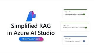 Intro and demo to RAG inside Azure AI Studio