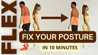 Fix Your Posture in JUST 10 Minutes!  (Life-Changing!) | FITINSANE