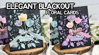 ELEGANT FLORAL CARDS WITH BLACKOUT BACKGROUND