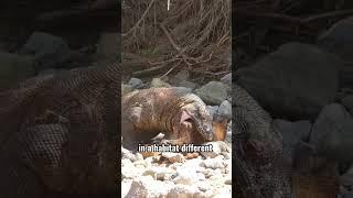 Komodo Dragons  Masters of Adaptation in Diverse Riverbank Habitats #animals #youtubeshorts