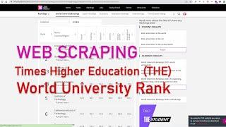 Web Scraping World Univervity Rankings based on Times Higher Education (THE)