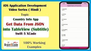 How to Parse Data From JSON into Swift 5 XCode | Hindi | JSON Data into Subtitle TableView iOS App