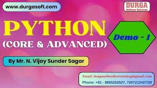 PYTHON tutorials || Demo - 1 || by Mr. N. Vijay Sunder Sagar On 15-11-2024 @7PM IST