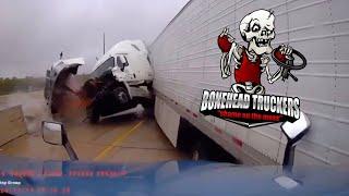 Truck Jackknife on Slick Roads