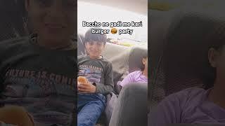 Baccho ne gadi me kari burger  party #drive-thru #picnic