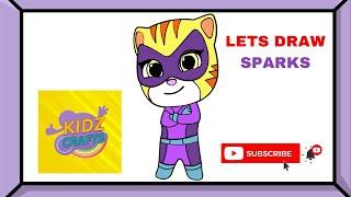 Sparks Drawing and Coloring | Super Kitties | Disney | KidzCrafts #superkitties #disney #artforkids