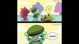 NUTTY TAKES HOSTAGE FLAKY  #happytreefriends2022 #htf2022 #flippyxflaky #comics #shorts