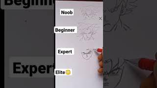 How to Draw Goku in different levels #drawing #anime #shorts
