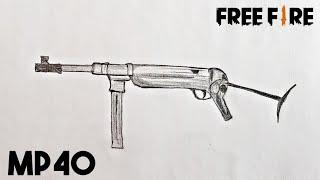 How to Draw MP40 From Free Fire  Easy And Step by Step Tutorial ! Abhi Yadav Artz