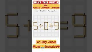 Move 1 matchstick to solve the puzzle #shorts #viral #youtubeshorts #ytshorts @MindYourOpinion