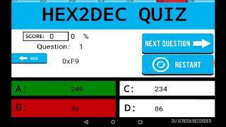 Educational HEX2DEC quiz with Pocket Code for Android