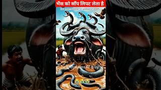 Bhains par lipte saap! Kisaan ne bachayi jaan  | Emotional Rescue Story #shortsfeed  #ai #shorts