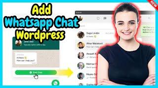 How To Add Whatsapp Chat To WordPress Website Free 2024