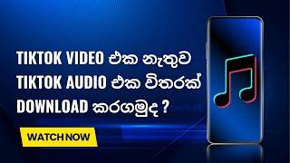 How to Download only  TikTok Audio | Sinhala tech Explanation