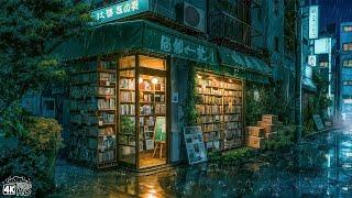 Bookstore Rainy Night  Pluviophile Lofi For Calm Focus & Peaceful Reading  Rainy Lofi Playlist