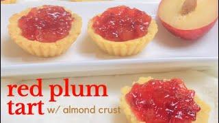 Red Plum Tart w/ Almond Crust