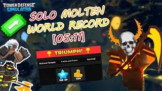 [05:11] SOLO MOLTEN SPEEDRUN WORLD RECORD!!! | Tower Defense Simulator