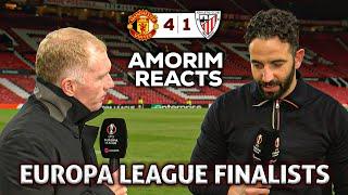 Paul Scholes Reacts with Ruben Amorim on Reaching Europa League Final- Man United 4-1 Athletic Club