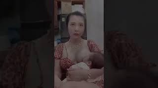 Asian mom breastfeeding baby, beautiful mom breastfeeding vlog #breastfeeding #breastmilk